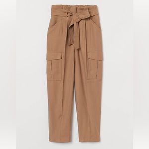 H&M light weight paper bag pant in camel colour